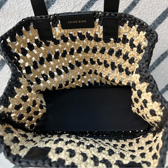 Anine Bing Small Rio Tote in Black / Tan - Picture 8 of 8